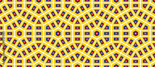 colombia flag pattern. hexagon background. vector illustration