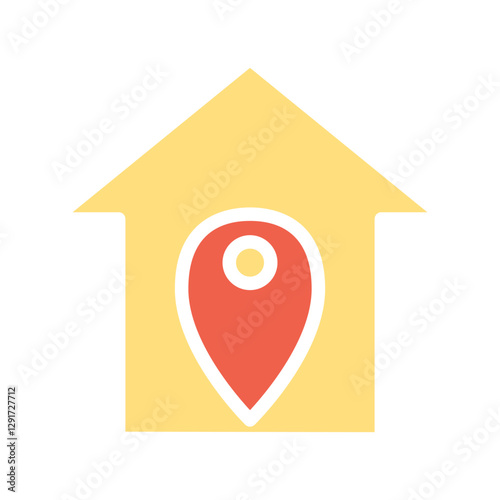 Address icon in flat color style