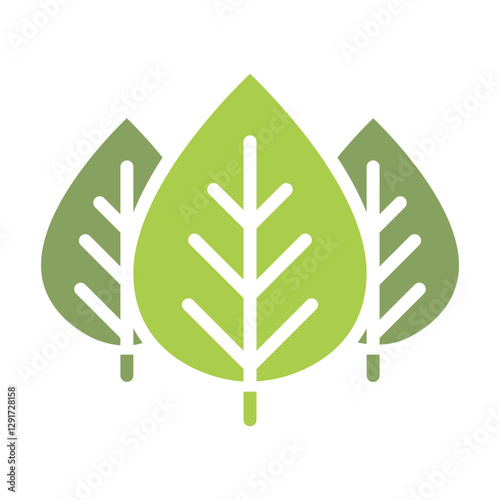 Forest icon in flat color style