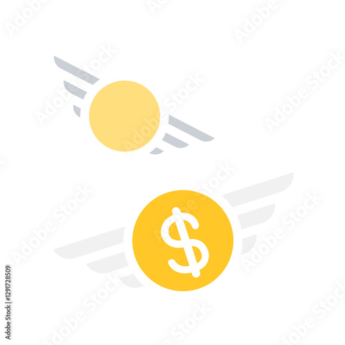 Investment icon in flat color style