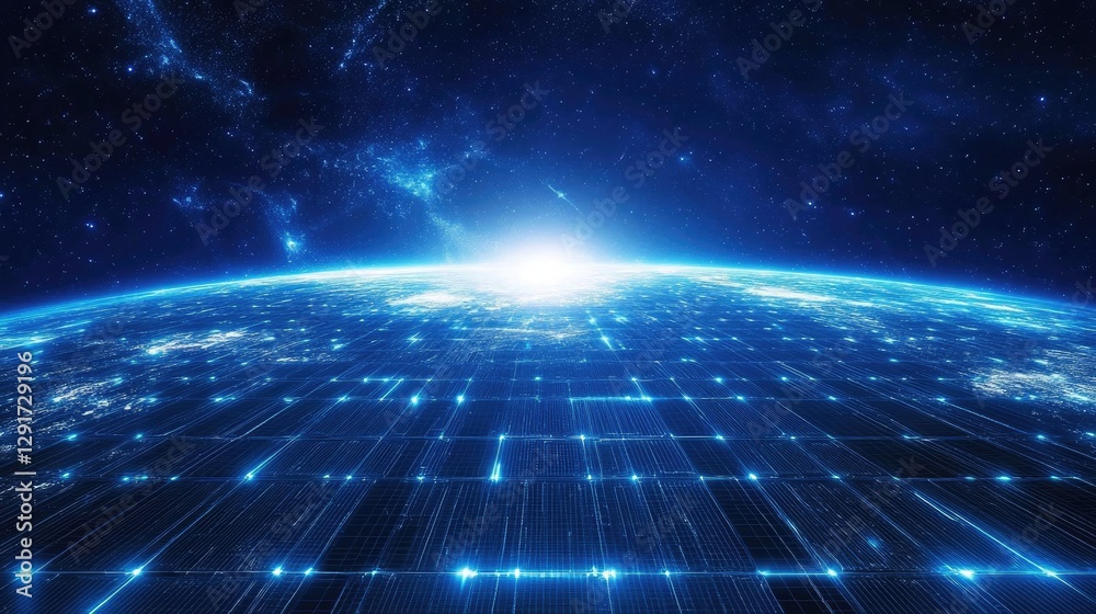 Obraz premium Global Network, A Digital Earth
