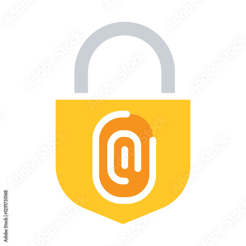Fingerprint scan icon in flat color style