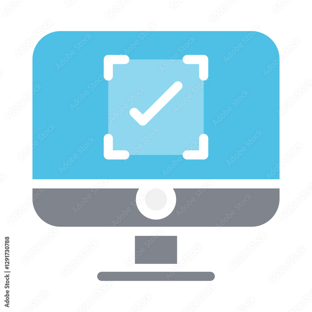 Face detection icon in flat color style Face detection icon in flat color style