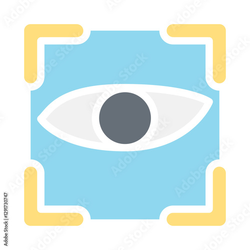 Iris scan icon in flat color style
