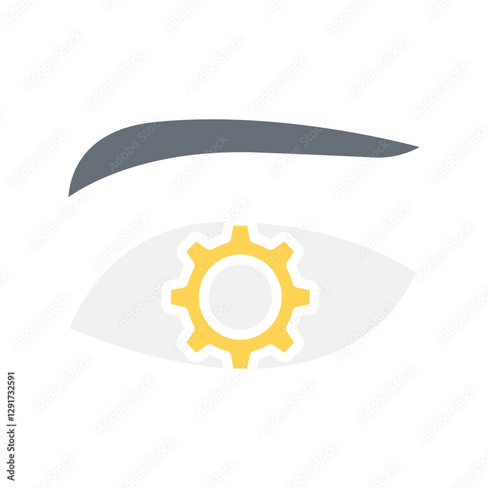 AI icon in flat color style