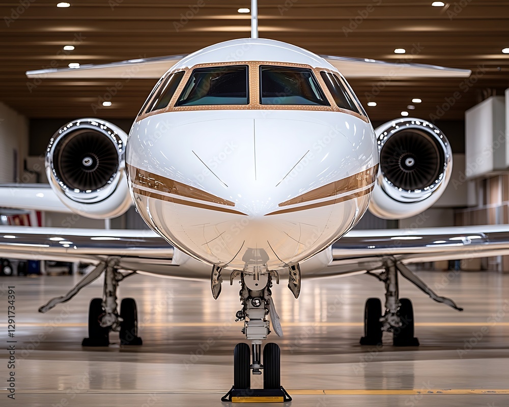 Fototapeta premium Private Jet in Hangar