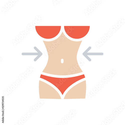 Liposuction icon in flat color style