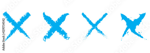 Red cross sign set. Wrong mark collection. Red cross X symbol. Red grunge X icon. Cross brush signs - stock vector.