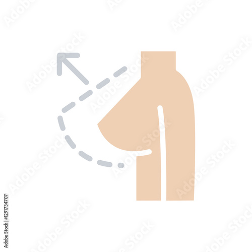 Breast augmentation icon in flat color style
