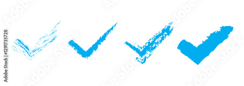 check mark, cross, x mark icon set in green, red, and black colors, Hand drawn right and wrong vector sign in circle brush stroke outline shape. tick mark symbol and x cross sign in brush style