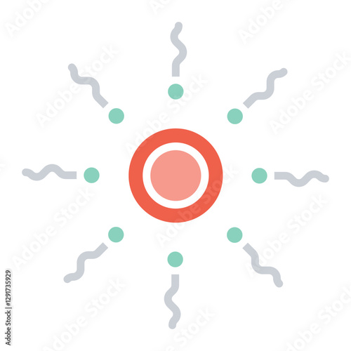 Reproduction, IVF icon in flat color style