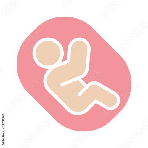 Embryo icon in flat color style