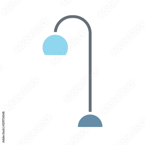 Standing lamp icon in flat color style