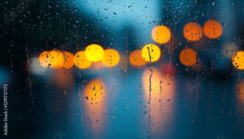 Rainy Night City Lights Through Window (1)