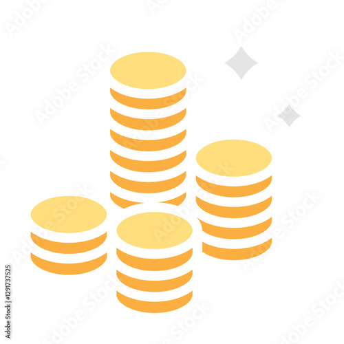 Money icon in flat color style