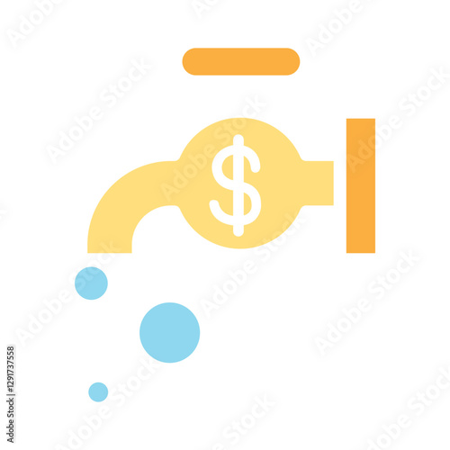 Passive income icon in flat color style