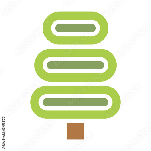 Tree icon in flat color style