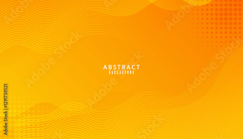 Modern abstract background with vibrant orange and yellow gradient, wavy lines, and dotted patterns. Stylish design for banners, posters, presentations, and digital projects