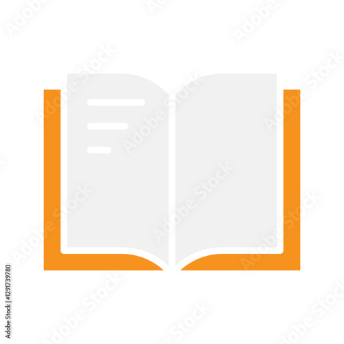 Textbook icon in flat color style