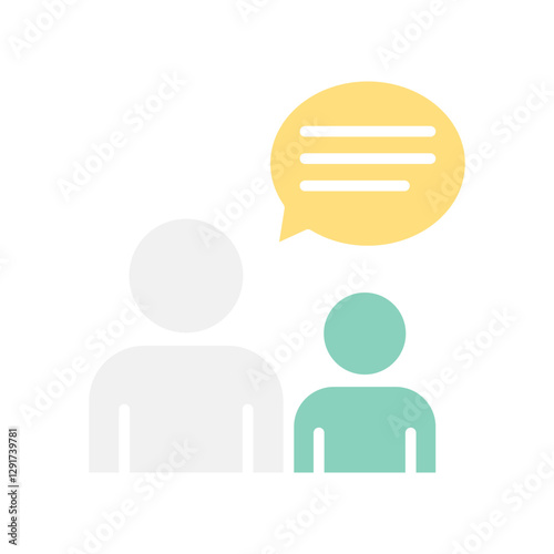 Discussion icon in flat color style