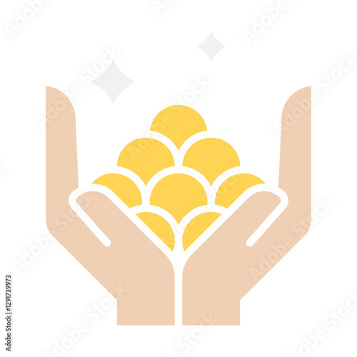 Benefit icon in flat color style