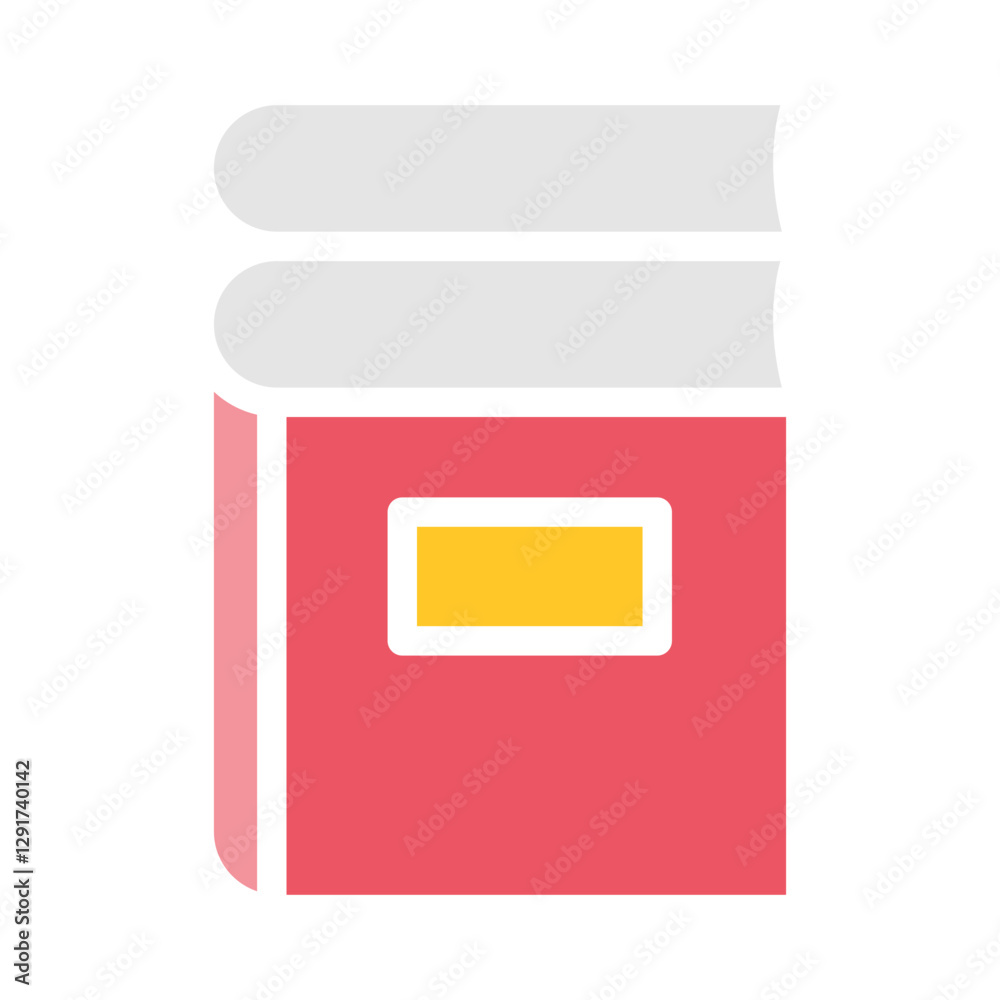 Textbook icon in flat color style Textbook icon in flat color style