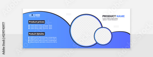 Modern Homepage website banner template Design layout with elliptical blue green and purple color shape