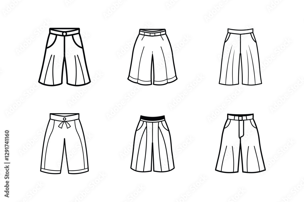culottes sketch line art vector illustration culottes sketch line art vector illustration
