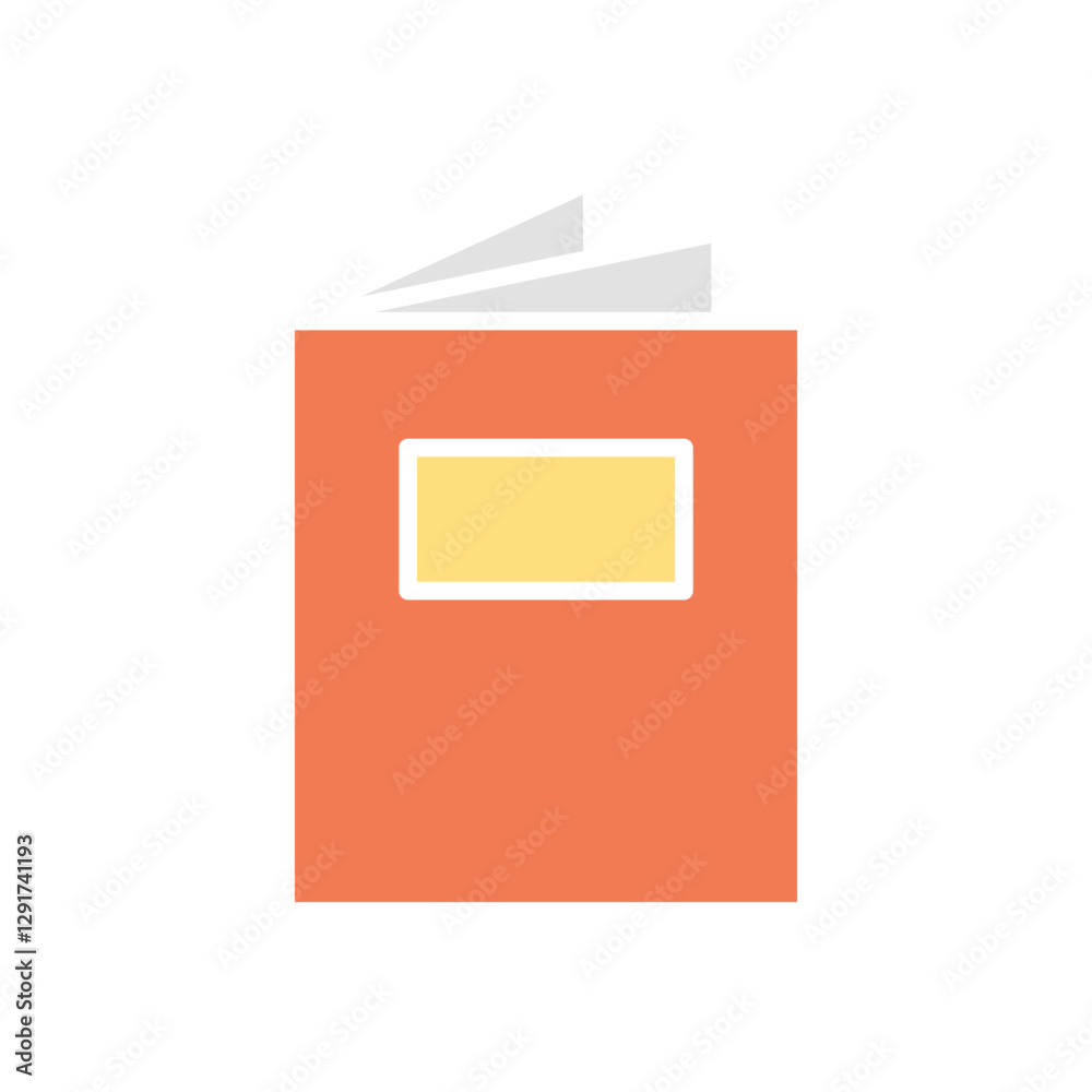 Book icon in flat color style