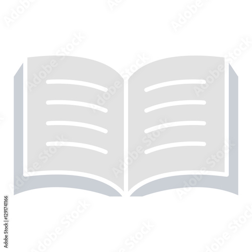 Book icon in flat color style
