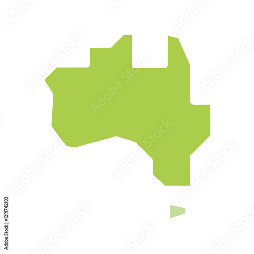 Australia continent icon in flat color style