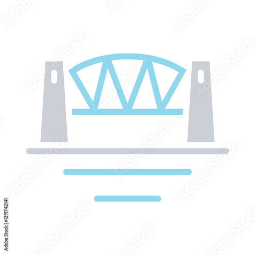 Sydney harbour bridge icon in flat color style