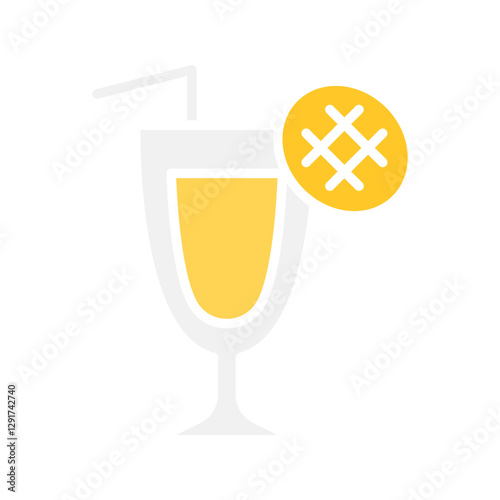Mango juice icon in flat color style
