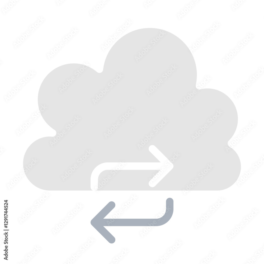 Cloud computing icon in flat color style Cloud computing icon in flat color style