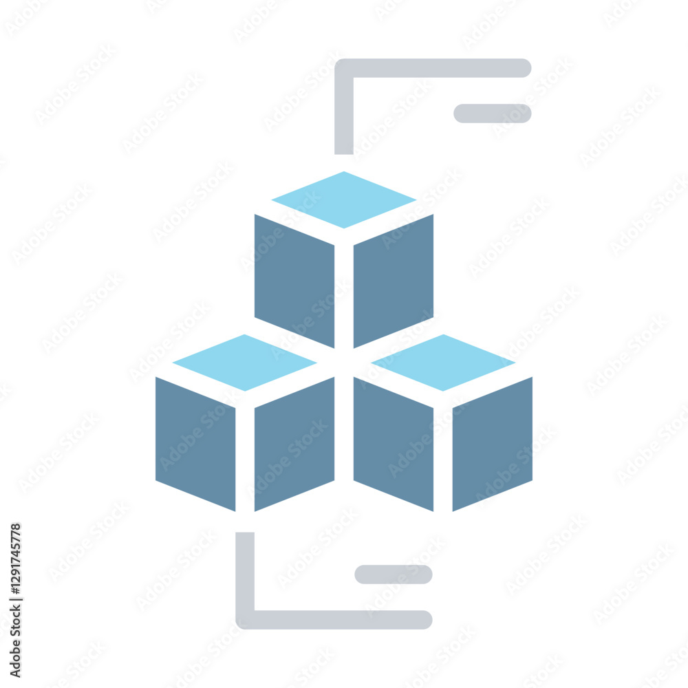 Data icon in flat color style Data icon in flat color style
