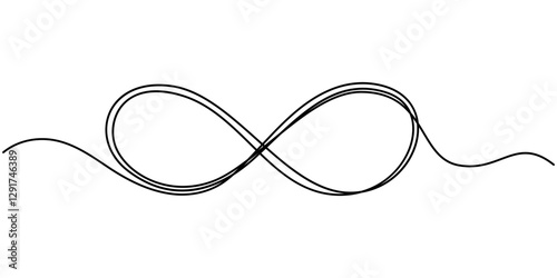 Infinity love icon. Continuous line art drawing Heart and Infinity symbol. Friendship and love concept. Best friend forever. Vector illustration, One continuous line drawing of Infinity symbol.