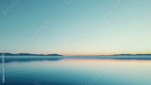 Tranquil Lake Sunset, Serene Mountain Reflection