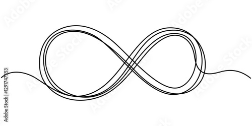 Infinity love icon. Continuous line art drawing Heart and Infinity symbol. Friendship and love concept. Best friend forever. Vector illustration, One continuous line drawing of Infinity symbol.