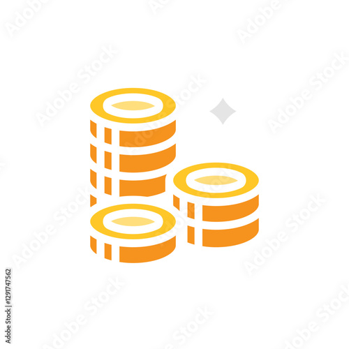 Money icon in flat color style