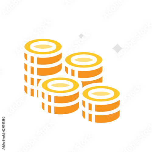 Money icon in flat color style