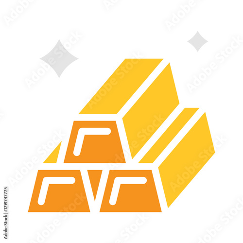 Gold icon in flat color style