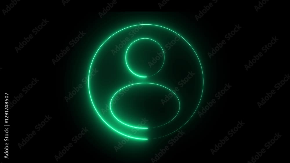 User line icon inside circle, line icon video animation. Neon profile icon. bright neon password input with neon sign . User line icon inside circle, line icon video animation. Neon profile icon. bright neon password input with neon sign .