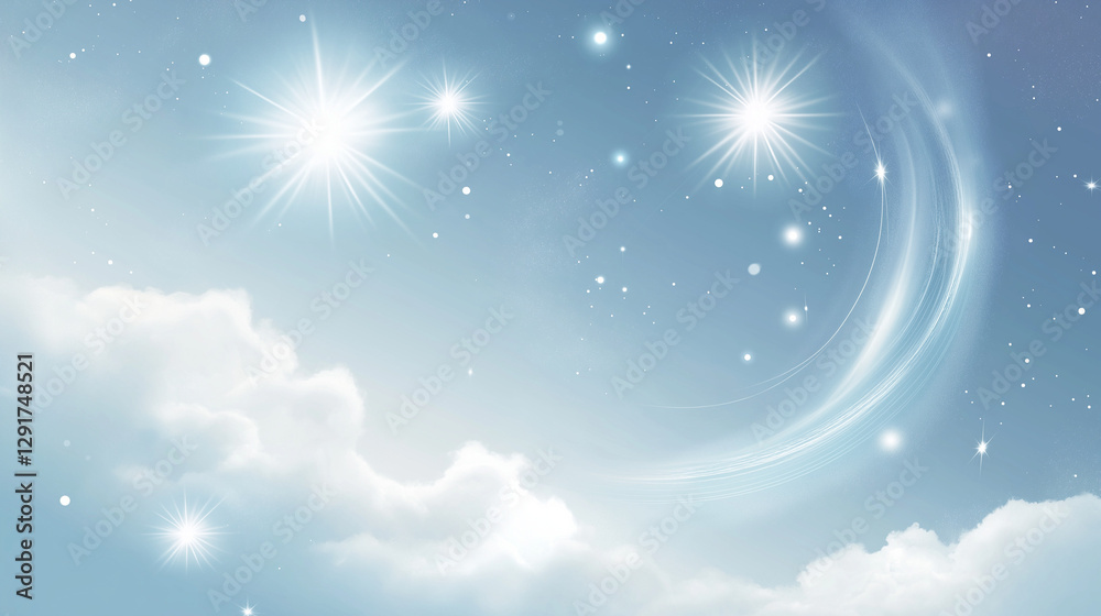 Sky blue background of celestial or cosmic scene with a dreamy and ethereal appearance Sky blue background of celestial or cosmic scene with a dreamy and ethereal appearance