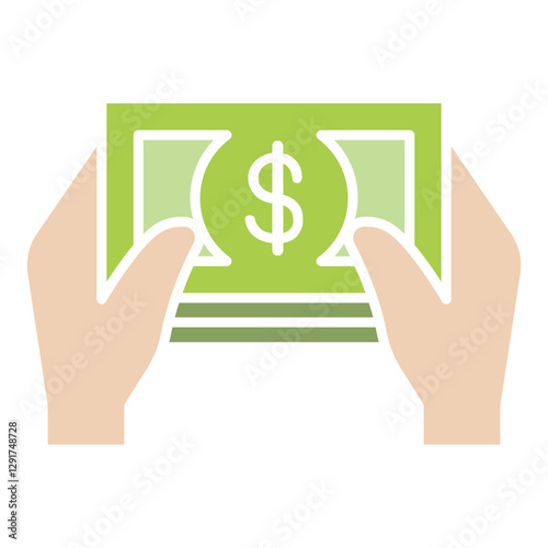 Saving money icon in flat color style