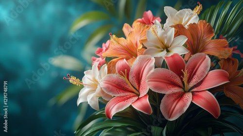 Vibrant floral arrangement nature photography soft light close-up beauty of flowers