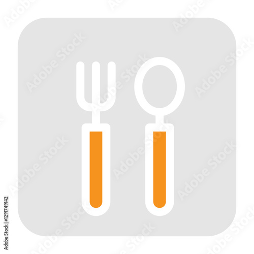 Online food delivery icon in flat color style