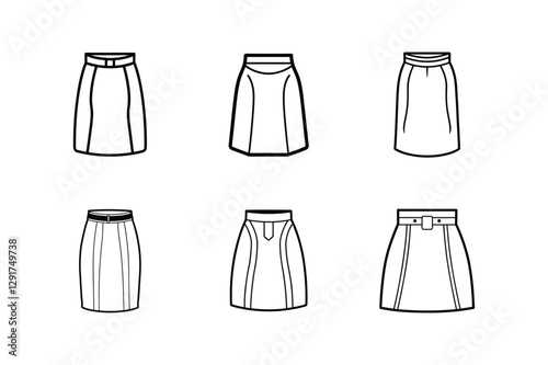 pencil skirt icon line art vector illustration