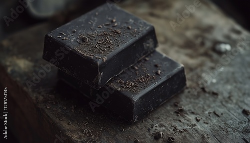 Delicious Dark Chocolate: A Pair Of Exquisite Chocolate Bars Perfect For Indulging In A Rich And Decadent Treat. photo