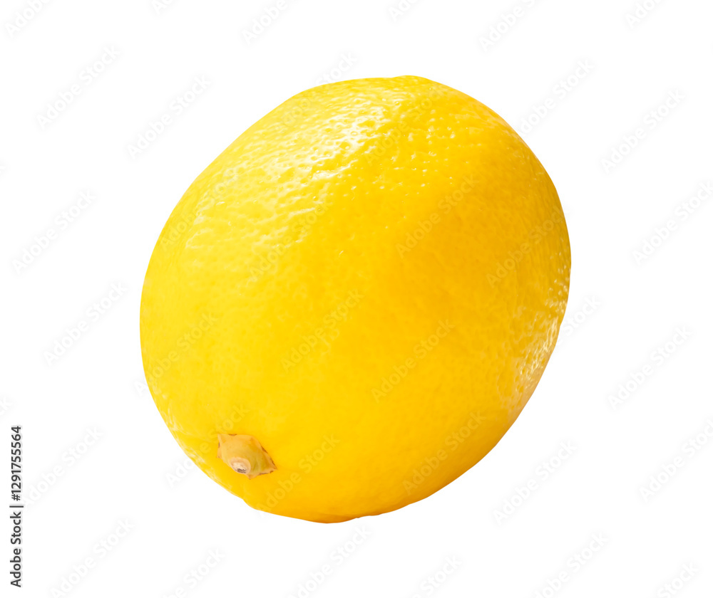 Single ripe yellow lemon fruit isolated with clipping path in png file format Single ripe yellow lemon fruit isolated with clipping path in png file format