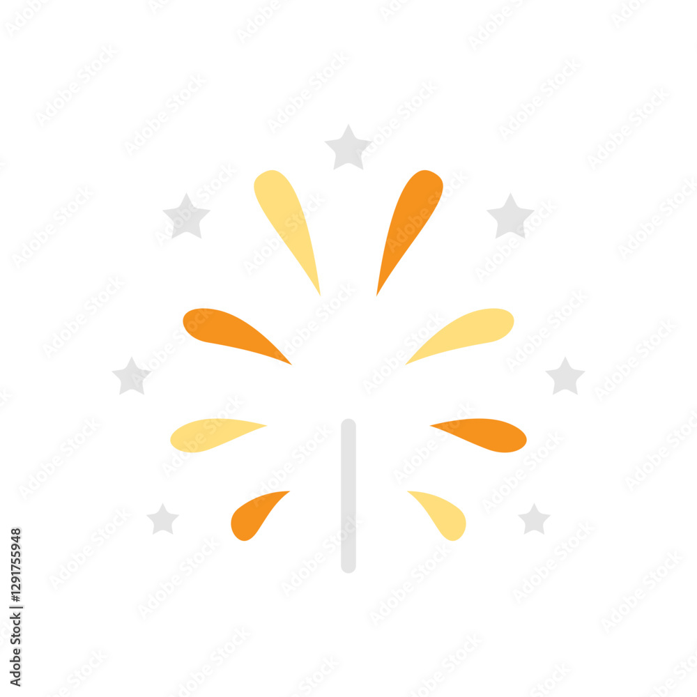 Obraz premium Firework icon in flat color style